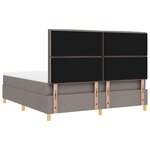 vidaXL Lit à Ressort avec Matelas Taupe King en Tissu