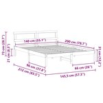 vidaXL Cadre de lit Blanc 140 x 200 cm Bois massif en pin