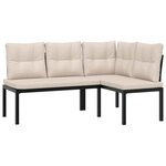 vidaXL Salon de jardin avec coussins 7 Pièces noir acier enduit de poudre