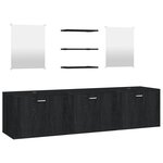 vidaXL Ensemble de meubles salle de bain 6 Pièces noir bois d'ingénierie