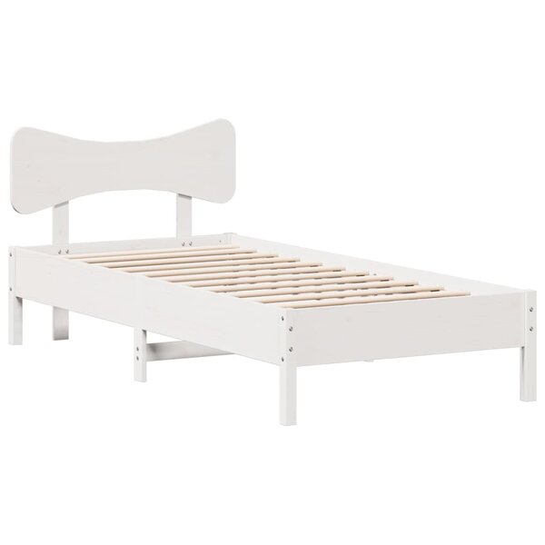 vidaXL Cadre de lit sans matelas blanc 90x190 cm bois de pin massif