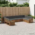 vidaXL Ensemble de canapés d'extérieur 9 Pièces Naturel et Anthracite