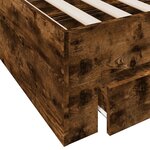 vidaXL Cadre de lit et tiroirs chêne fumé 75x190 cm bois d'ingénierie