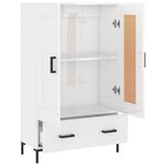 vidaXL Buffet haut blanc brillant 69 5x31x115 cm bois d'ingénierie