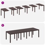 Ensemble de salle à manger de jardin vidaXL de 13 pièces avec coussins en rotin poly marron