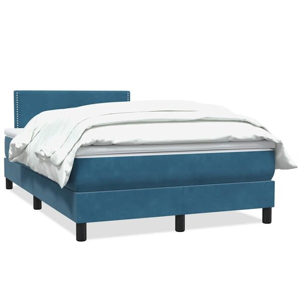 vidaXL Sommier à lattes de lit et matelas bleu foncé 120x210cm velours