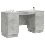 vidaXL Bureau Gris béton 142 5 x 50 x 75 cm Bois d'ingénierie