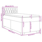 vidaXL Sommier à lattes de lit et matelas Gris clair 80x200 cm Velours