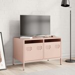 vidaXL Meuble TV rose 68x39x43 5 cm acier laminé à froid