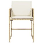 vidaXL Chaises de jardin avec coussins lot de 4 beige résine tressée