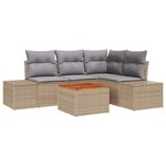 vidaXL Ensemble de canapé de jardin 5 Pièces Beige  gris clair