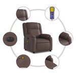 vidaXL Fauteuil de massage inclinable électrique marron similicuir