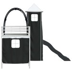 vidaXL Lit mezzanine pour enfants Blanc et Noir 74 5 x 190 cm Métал