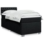 vidaXL Sommier à lattes de lit et matelas Noir 80x200 cm Tissu