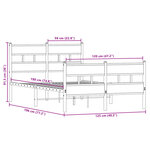 vidaXL Cadre de lit en métal sans matelas chêne fumé 120x190 cm