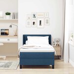 vidaXL Lit boxspring avec matelas avec matelas Bleu 90 x 190 cm