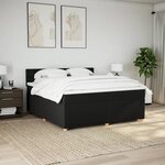 vidaXL Sommier à lattes de lit avec matelas Noir 180x200 cm Tissu