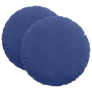 vidaXL Coussins de siège 2 Pièces Bleu police Ø 40 x 13 cm Velours