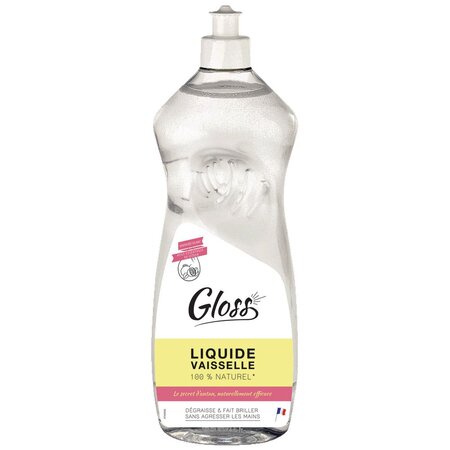 Liquide vaisselle main à base de vinaigre blanc et huile essentielle de citron, flacon 1 litre (bouteille 1 litre)