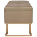 vidaXL Banc avec compartiment de rangement 105 cm Beige Velours