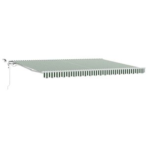 vidaXL Auvent Rétractable Vert et blanc 450 × 350 cm Tissu et Métal