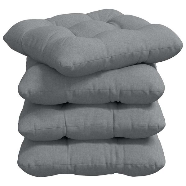 vidaXL Coussins de siège 4 Pièces Gris clair 45 x 45 x 12 cm tissu
