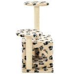vidaXL Arbre à chat avec griffoir en sisal 60 cm Beige Motif de pattes