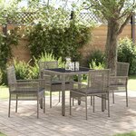 vidaXL Ensemble de salle à manger pour jardin 5 Pièces Gris Poly rotin