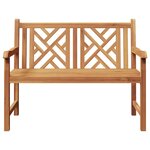 vidaXL Banc de jardin Marron 114 x 60 x 90 cm Bois de teck solide