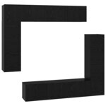vidaXL Ensemble meuble TV 8 Pièces Chêne noir 80 x 30 x 30 cm