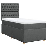 vidaXL Sommier à lattes de lit avec matelas Gris foncé 90x200 cm Tissu