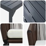 vidaXL Ensemble de salle à manger pour jardin 7 Pièces Marron Poly rotin