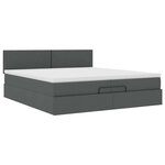 VidaXL Cadre de lit ottoman avec matelas gris foncé 200x200 cm tissu
