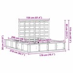 vidaXL Cadre de lit avec stockage Blanc 210 x 178 x 30 cm Pin massif