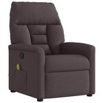vidaXL Fauteuil de massage inclinable Marron foncé Tissu