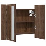 vidaXL Armoire à miroir LED Chêne marron 60x12x45 cm Bois d'ingénierie