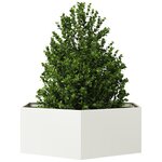 vidaXL Jardinière blanc hexagone 138x120x45 cm acier