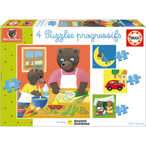 Puzzles - Petit ours brun - 12 16 20 et 25 pièces - Dès 3 ans - Educa