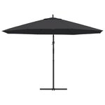 vidaXL Parasol déporté avec mât en aluminium 350 cm Noir