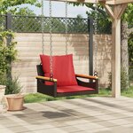 vidaXL Balancelle avec coussins marron 63x62x40 cm résine tressée