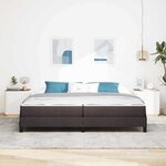 vidaXL Lit à ressorts avec matelas Marron foncé 200 x 200 cm tissu