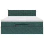 vidaXL Cadre de lit ottoman avec matelas vert foncé 140x190 cm velours