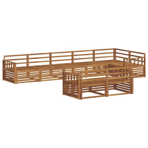 vidaXL Ensemble de canapés d'extérieur 8 Pièces Naturel