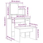 vidaXL Ensemble de coiffeuse chêne artisanal bois ingénierie