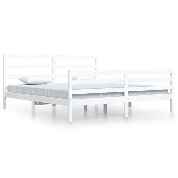 vidaXL Cadre de lit sans matelas blanc bois massif de pin 200x200 cm