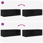 vidaXL Meuble TV chêne noir 80x31x25 5 cm bois d'ingénierie