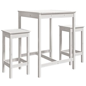vidaXL Ensemble de bar de jardin 3 Pièces blanc bois de pin massif