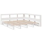 vidaXL Lit bibliothèque sans matelas blanc 180x200 cm bois pin massif