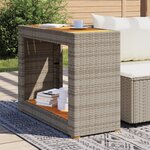 vidaXL Table d'appoint de jardin dessus en bois gris 100x40x75 cm