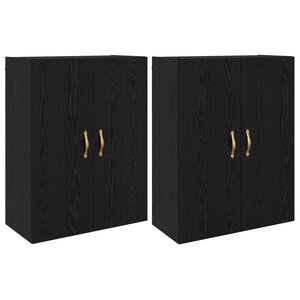 vidaXL Armoire Murale Montage mural 2 Pièces Chêne noir 69 5 x 34 x 90 cm